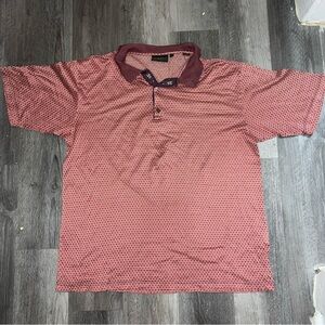 VTG Bobby Jones Collection Red Patterned Polo Shirt